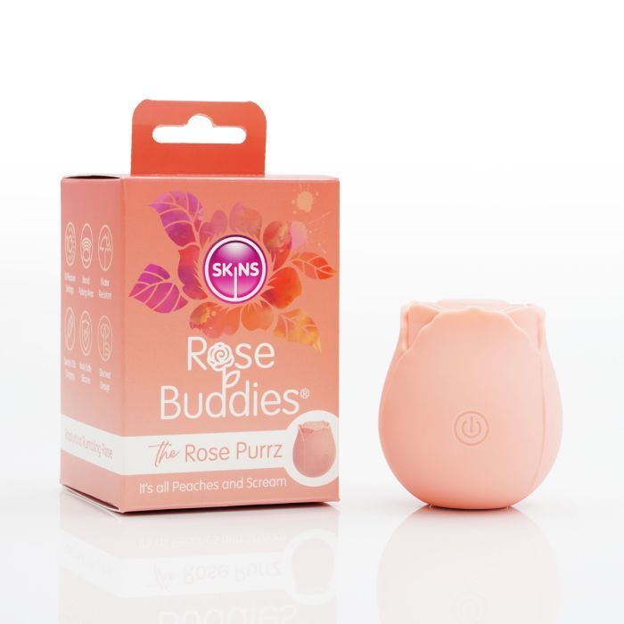SKINS ROSE BUDDIES PURRZ CLITORAL MASSAGER PULSING VIBRATOR RECHARGEBALE SEX TOY