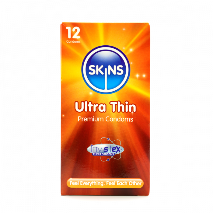 Skins Ultra Thin Condoms 12 Pack Extra Lubricated Natural Feel Condoms