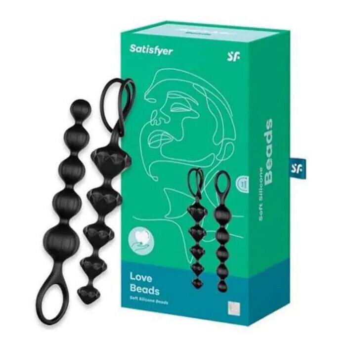 Set of 2 Satisfyer 8 Inch Black Anal Beads