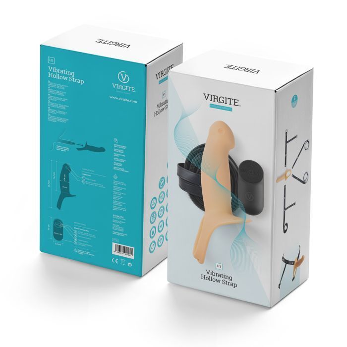 Virgite Strap On - Hollow Harness With Vibrating Penis H3 Size S - Toy
