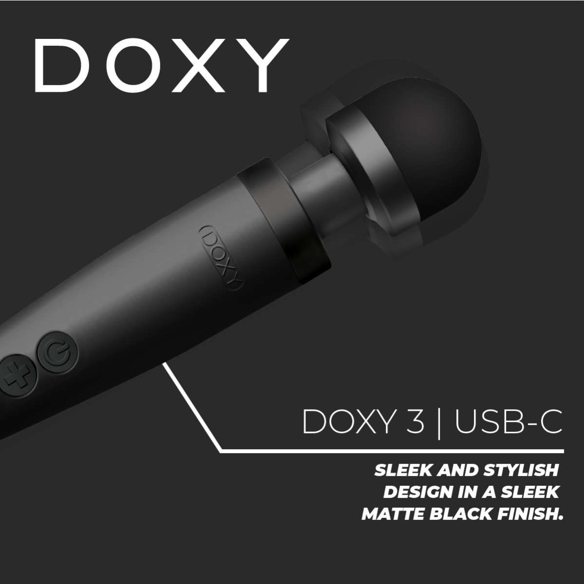 DOXY 3 USB-C Matte Black Intimate Massager Wand