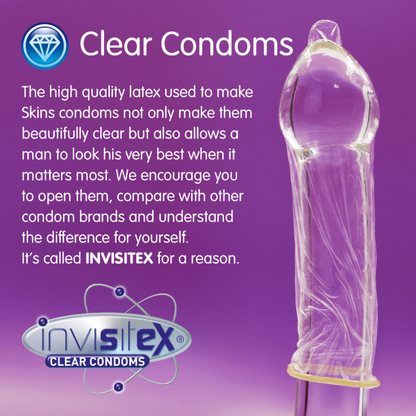 Skins Extra Large Condoms - Available in Packs of 7, 14, 28, 42, 70, 100, 200, 300, 400, 500.