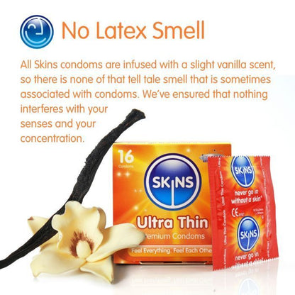 Skins Ultra Thin Condoms 12 Pack Extra Lubricated Natural Feel Condoms