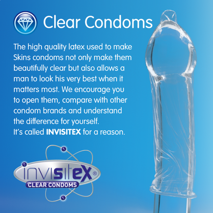 Skins Natural Condoms - Available in Packs of 7, 14, 28, 42, 70, 100, 200, 300, 400, 500.