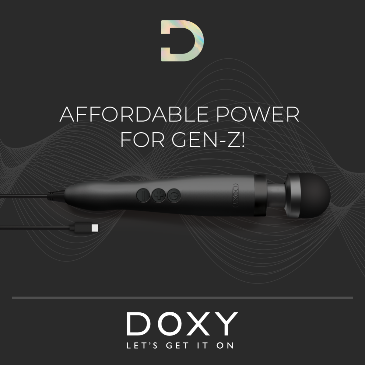 DOXY 3 USB-C Matte Black Intimate Massager Wand