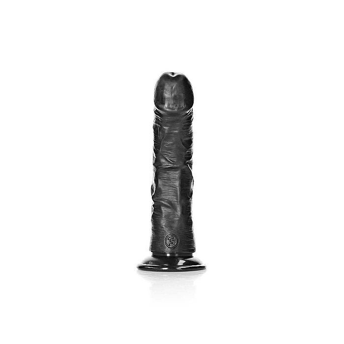 Real Rock - Curved Realistic Dildo with Suction Cup 6 inches - Black