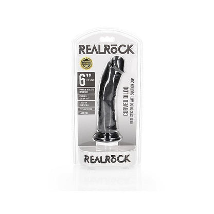 Real Rock - Curved Realistic Dildo with Suction Cup 6 inches - Black