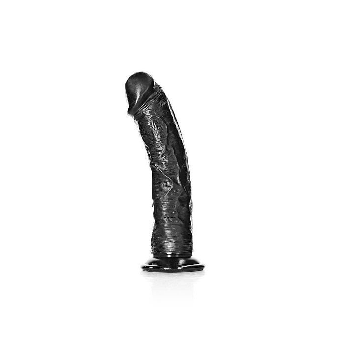 Real Rock - Curved Realistic Black Dildo with Suction Cup 7 inches