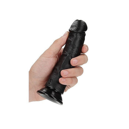 Real Rock - Curved Realistic Dildo with Suction Cup 6 inches - Black