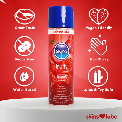 Skins Strawberry Water Based Lubricant 130ml