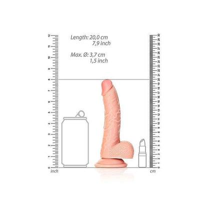 Real Rock - Curved Realistic Dildo & Balls with Suction Cup 7 inches - Skin