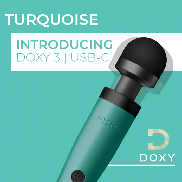 DOXY 3 USB-C Massager - Turquoise Intimate Massager Wand