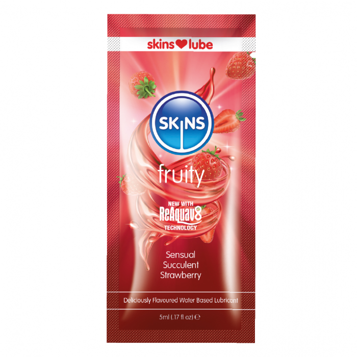 Skins Strawberry Water Based Lubricant Sachet 5ml