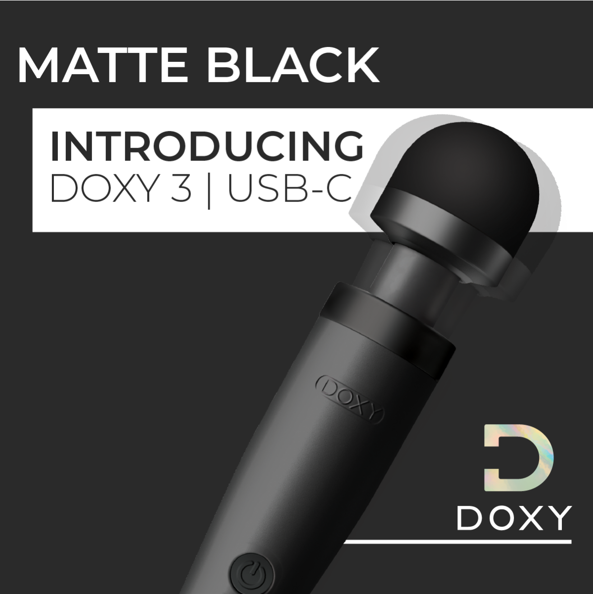 DOXY 3 USB-C Matte Black Intimate Massager Wand