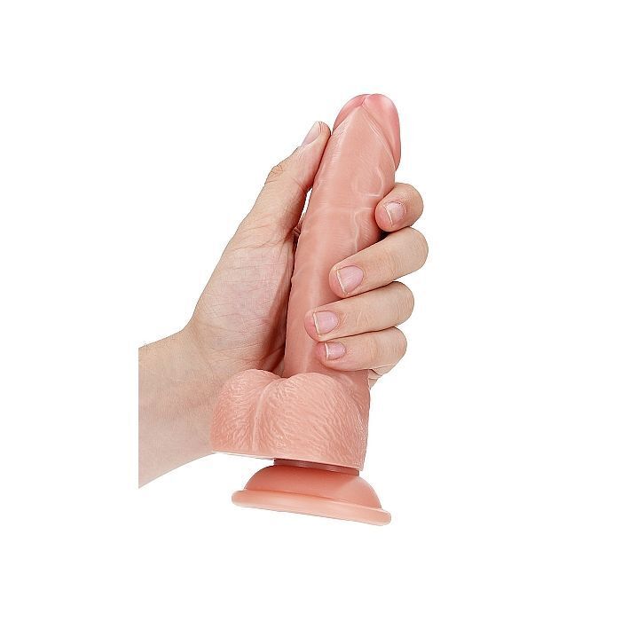 Real Rock - Curved Realistic Dildo & Balls with Suction Cup 7 inches - Skin