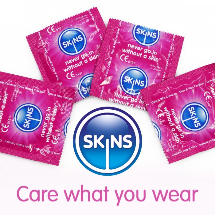 SKINS DOTS AND RIBS CONDOMS - PACK OF 4 CONDOMS