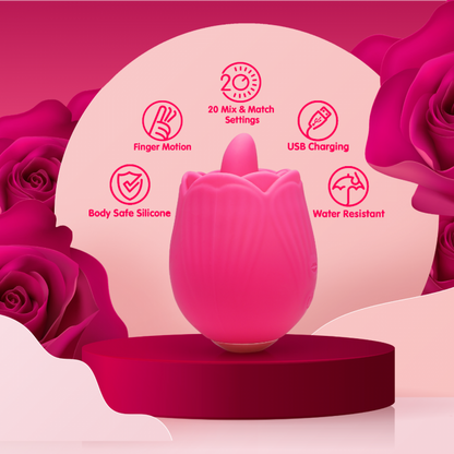 Skins Rose Buddies The Rose Flix Clitoral Massager Pink Vibrator Sex Toy