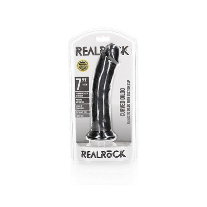 Real Rock - Curved Realistic Black Dildo with Suction Cup 7 inches