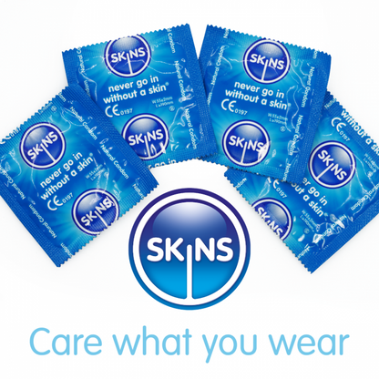 Skins Natural Condoms - Available in Packs of 7, 14, 28, 42, 70, 100, 200, 300, 400, 500.