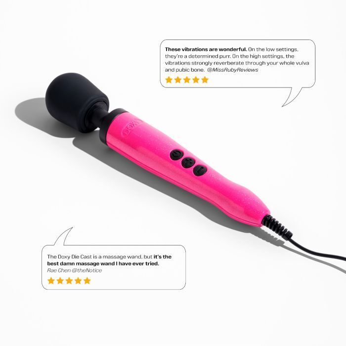 DOXY DIE CAST Massager Hot Pink Intimate Wand -Breast Cancer Awareness Edition