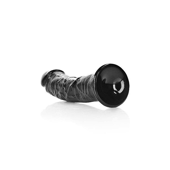 Real Rock - Curved Realistic Black Dildo with Suction Cup 7 inches