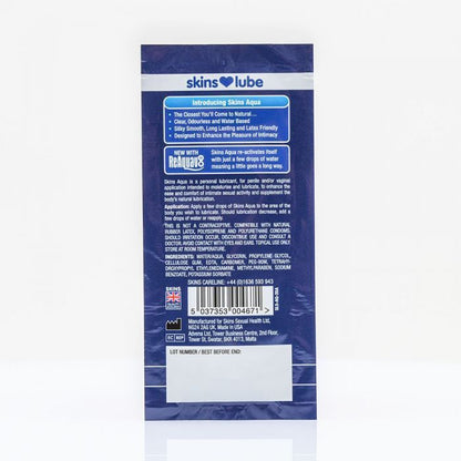 Skins Aqua Water Based Lubricant Sachet 5ml