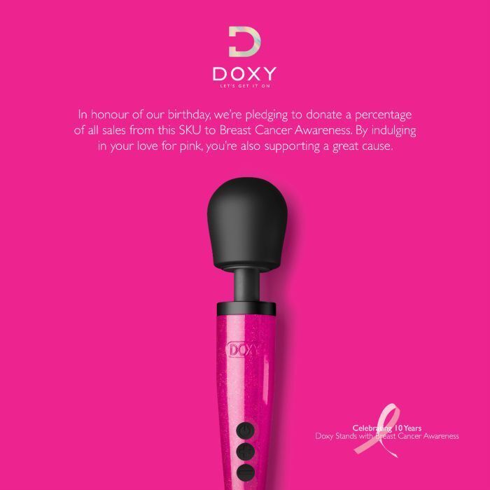 DOXY DIE CAST Massager Hot Pink Intimate Wand -Breast Cancer Awareness Edition