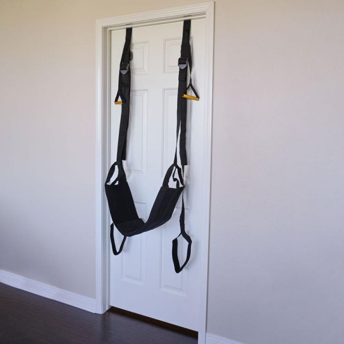 Sportsheets Door Jam Sex Sling includes a detachable Dildo and Bullet Anchor Pad