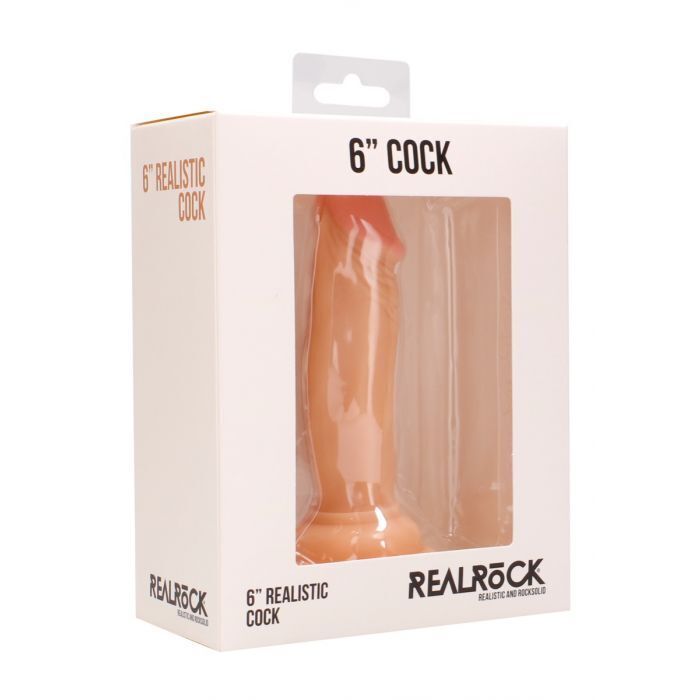 Real Rock Skin - Realistic Cock 6" Suction Cup Girthy Realistic Dildo