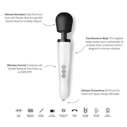 NEW Doxy Die Cast White Rechargeable Unplugged WIRELESS Intimate Wand Massager