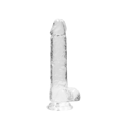 Real Rock Crystal Jelly Dildo with Balls & Suction Cup